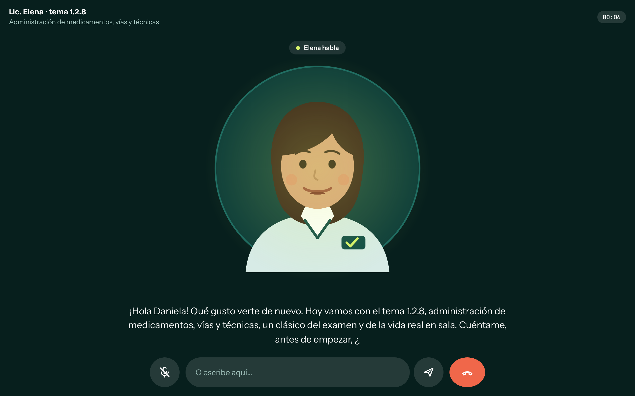 Videollamada con la tutora virtual